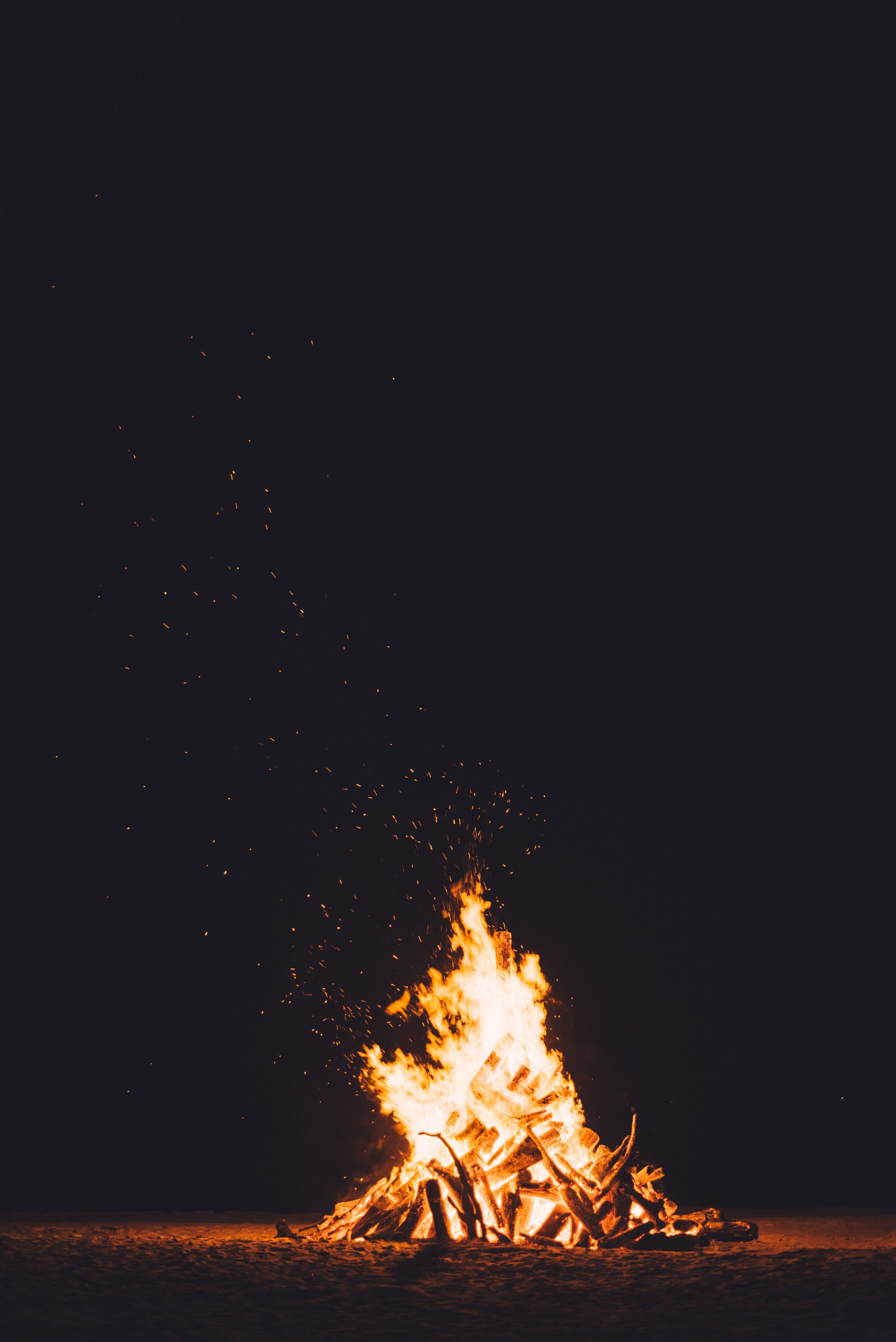 Night Bonfire at the Seashore